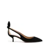 Aquazzura 50 Bow-tie Suede Pumps