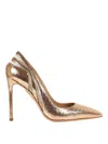 Aquazzura Talk To Me Embossed Pumps In Gold