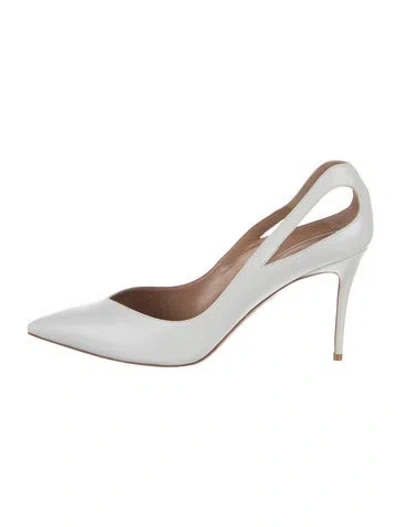 Pre-owned Aquazzura Leather Pumps In White