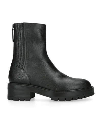 AQUAZZURA LEATHER SAINT HONORE ANKLE BOOTS