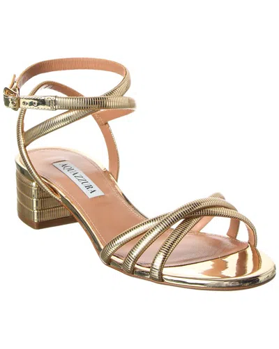 Aquazzura Leather Sandal In Animal Print