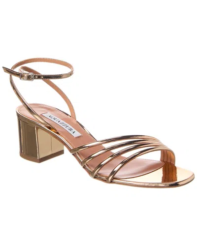 Aquazzura Leather Sandal In Gold