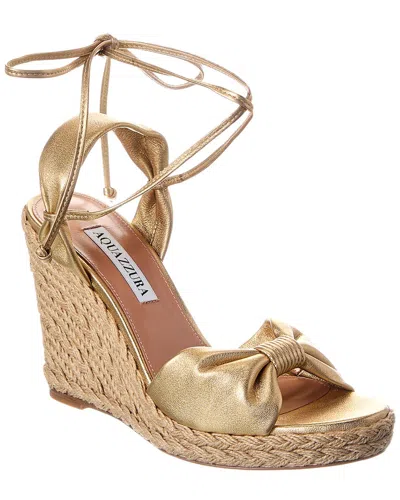 Aquazzura Leather Sandal In Neutral