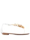 Aquazzura Marea Raffia And Leather Thong Sandals