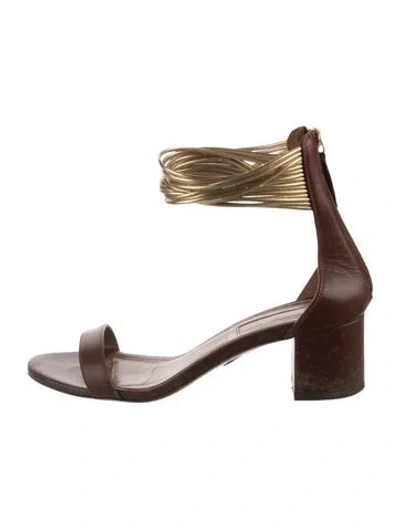 Pre-owned Aquazzura Leather Sandals In Brown