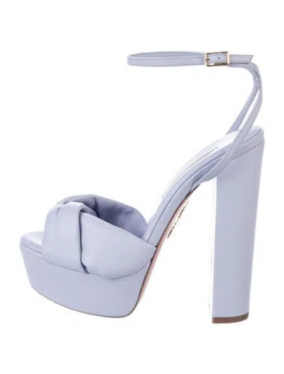 Pre-owned Aquazzura Leather Sandals In Purple