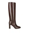Aquazzura 85mm Sellier Block-heel Knee-high Boots In Multi