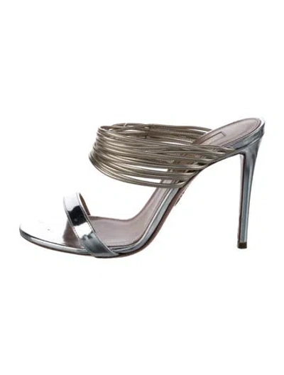 Pre-owned Aquazzura Leather Slides