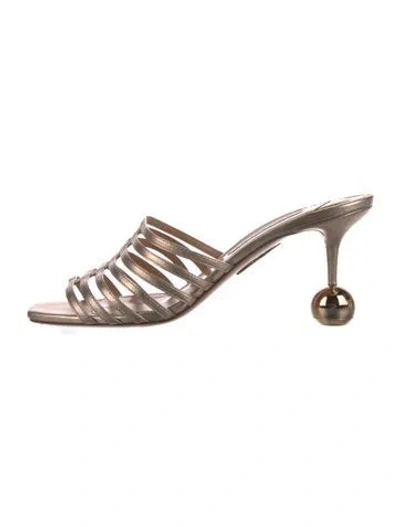 Pre-owned Aquazzura Leather Slides