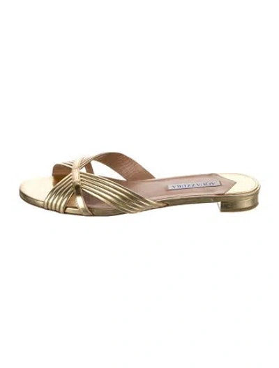 Pre-owned Aquazzura Leather Slides