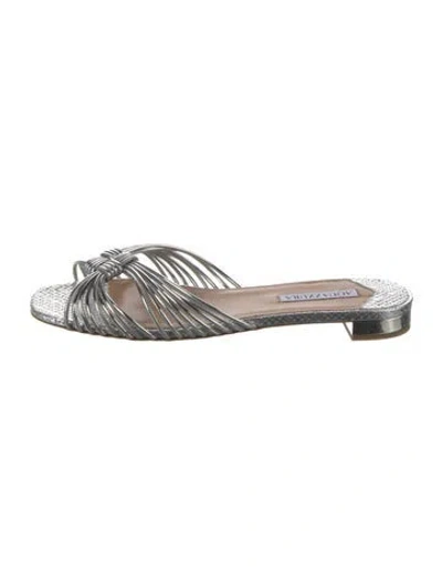 Pre-owned Aquazzura Leather Slides