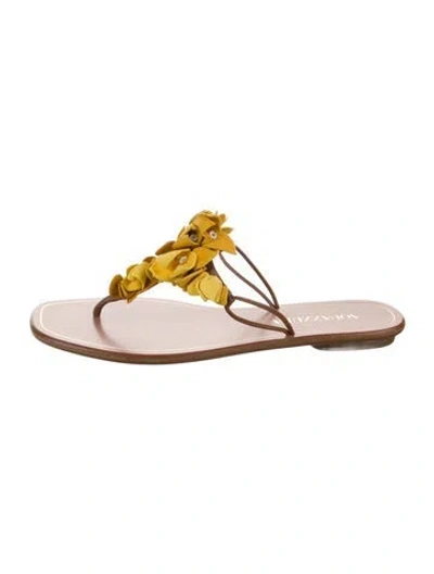 Pre-owned Aquazzura Leather Slides In Neutral