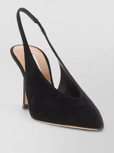 Aquazzura Leather Slingback Mules In Black
