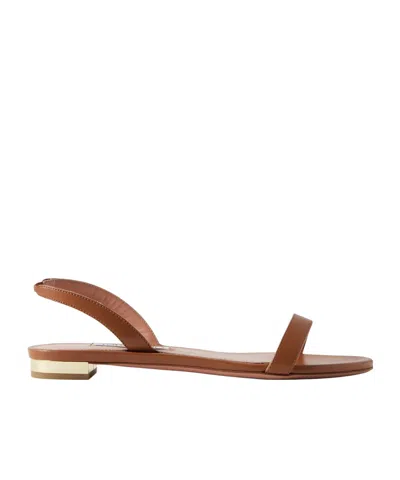 Aquazzura Leather Slingback Sandals In Brown
