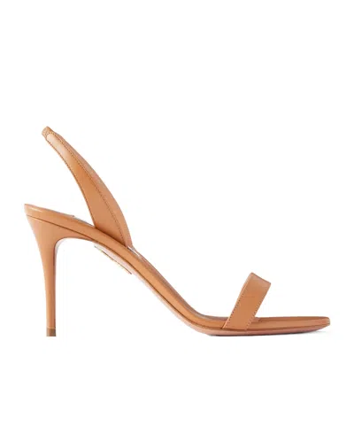 Aquazzura Leather Slingback Sandals In Nude