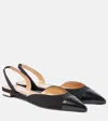 Aquazzura 'milanese' Black Slingback Ballet Flats In Black