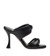 Aquazzura Leather Twist Heeled Sandals 95 In Black