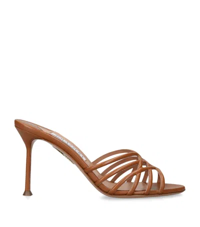 Aquazzura Leather Wild Dream Mules 85 In Multi