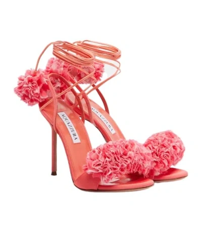 Aquazzura Leather-trimmed Sandals In Pink