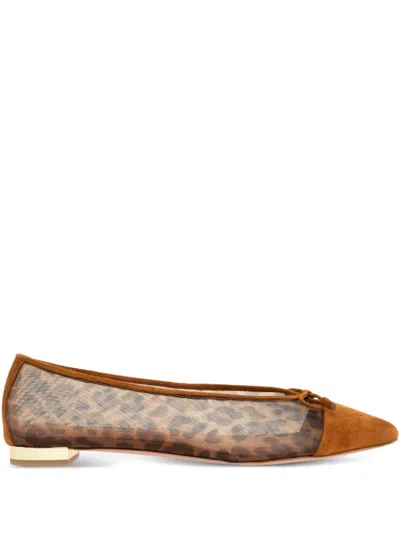 Aquazzura Leopard-print Flats In Brown