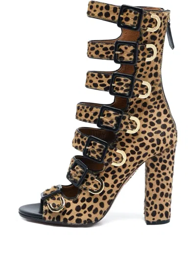 Pre-owned Aquazzura Leopard-print Heeled Sandals