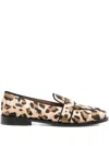Aquazzura Leopard-print Loafers In Neutral