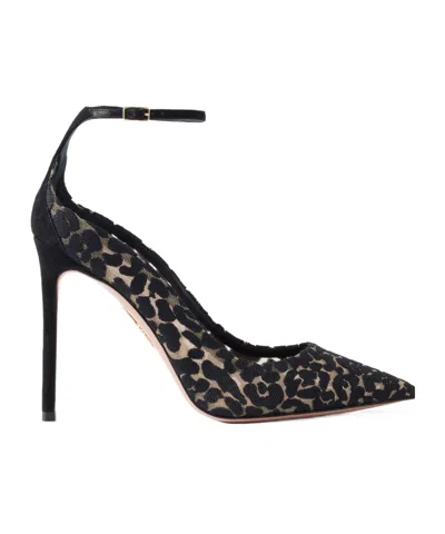 Aquazzura Leopard-print Leather Pumps In Black