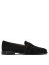 Aquazzura Martin Grosgrain-trimmed Suede Loafers