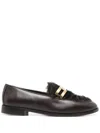 Aquazzura 10mm Brandi Leather Loafers In Brown