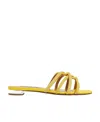 Aquazzura Moondust Embellished Flat Sandals In Yellow