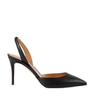 Aquazzura Logo High Heels In Black