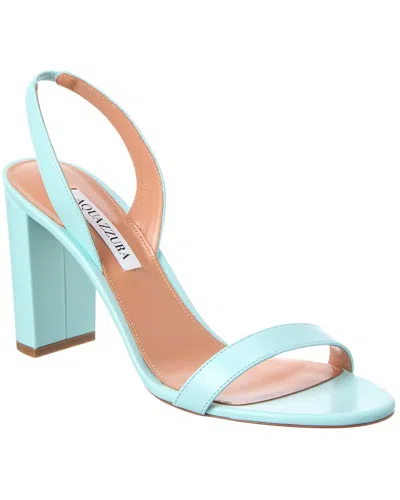 Aquazzura Logo Leather Sandal In Blue
