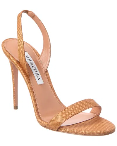 Aquazzura Logo Leather Sandal In Brown