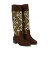 Aquazzura Petra 45mm Suede Boots In Brown