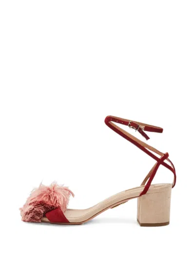 Pre-owned Aquazzura Lotus Blossom Open-toe Sandals In Pink