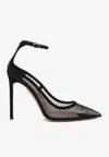 Aquazzura Love Affair 85 Mesh Pumps In Black