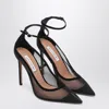 Aquazzura Love Affair 85 Pumps In Black Suede And Mesh In Black