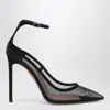 Aquazzura Love Affair 85 Pumps In Black Suede And Mesh In Black