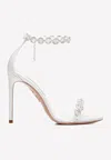 Aquazzura Crystal-embellished Leather Sandals