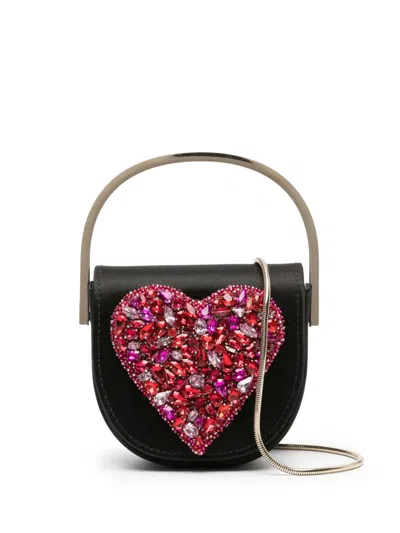 Aquazzura Love Me Satin Mini Bag In Black