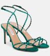 Aquazzura 110mm Crystal-embellished Slingback Sandals In Green