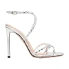 Aquazzura Embellished Leather Love Struck Sandals In Metallic
