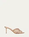Aquazzura Lover Crystal Tulle Stiletto Slide Sandals