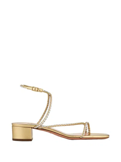 Aquazzura Luca Braided Sandals In Gold