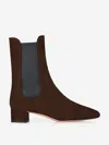 Aquazzura Lyon Suede Chelsea Ankle Booties