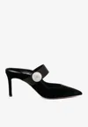Aquazzura Macaron 75 Velvet Mules
