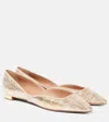 AQUAZZURA MAIA CANVAS BALLET FLATS