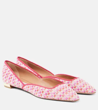 Aquazzura Maia Canvas Ballet Flats In Pink