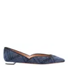 Aquazzura Check Motif Pointed Toe Ballet Flats In Blue