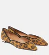 AQUAZZURA MAIA FLAY LEATHER BALLET FLATS